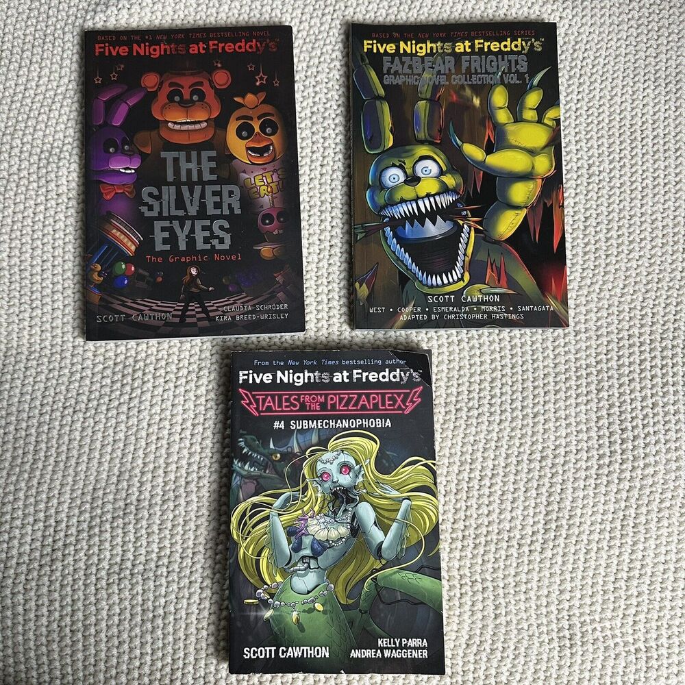 Five Nights At Freddy’s Book Lot 3 Books Graphic Novel Silver Eyes Fazbear